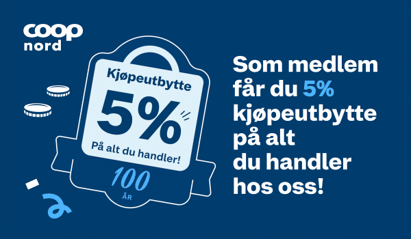 Coop Nord - 5% Kjøpeutbytte