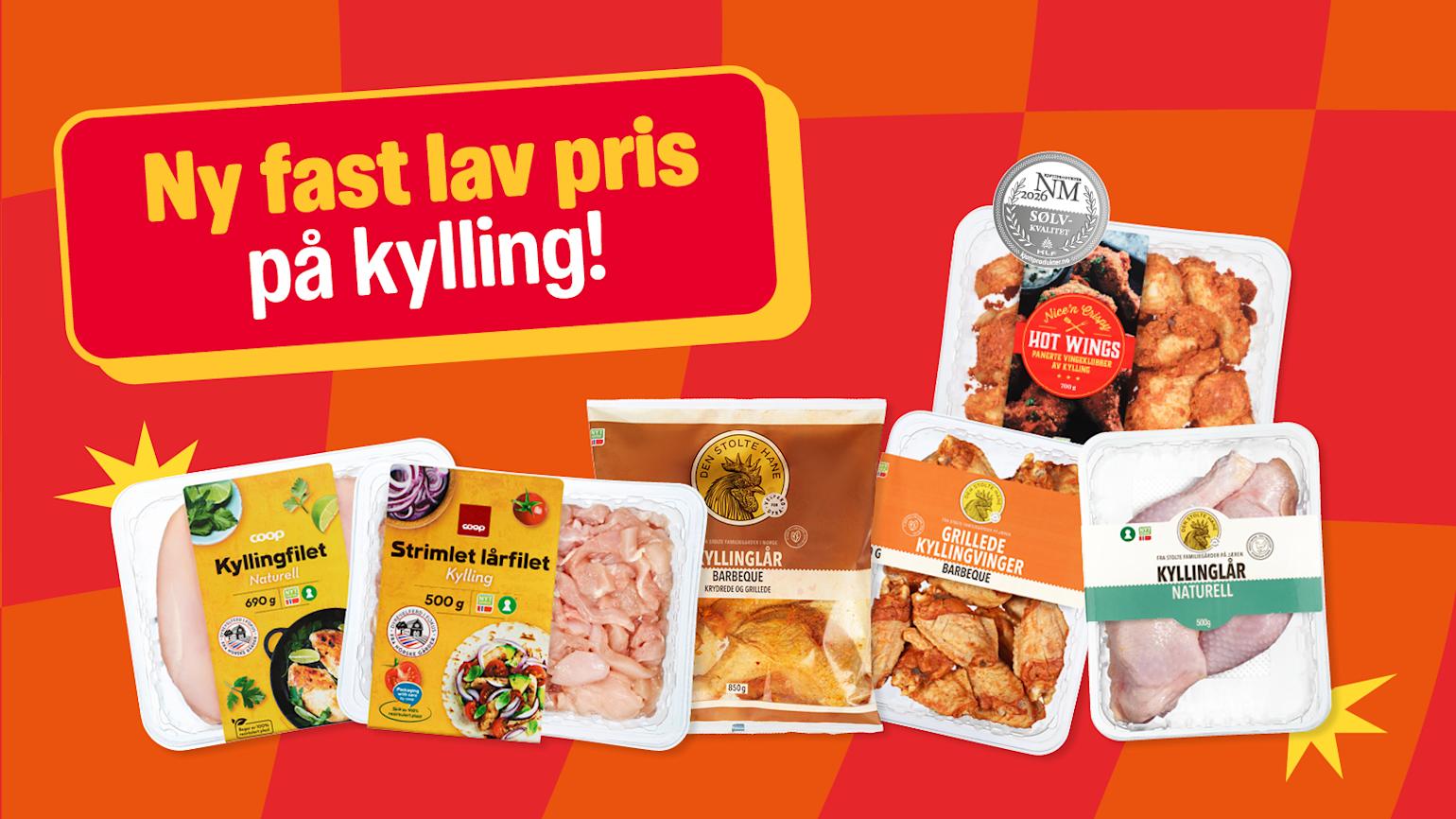 Ny fast lavpris på kylling hos Extra