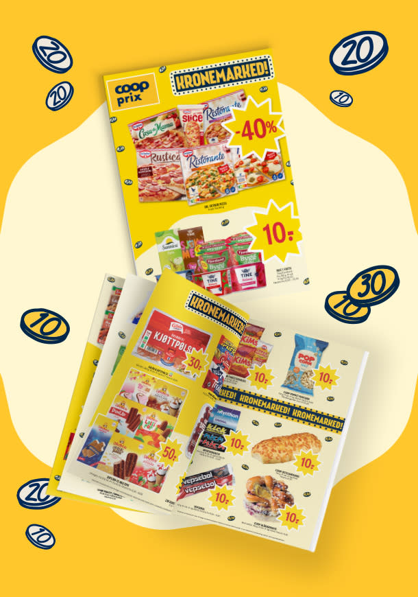 To kundeaviser på gul bakgrunn uke 3