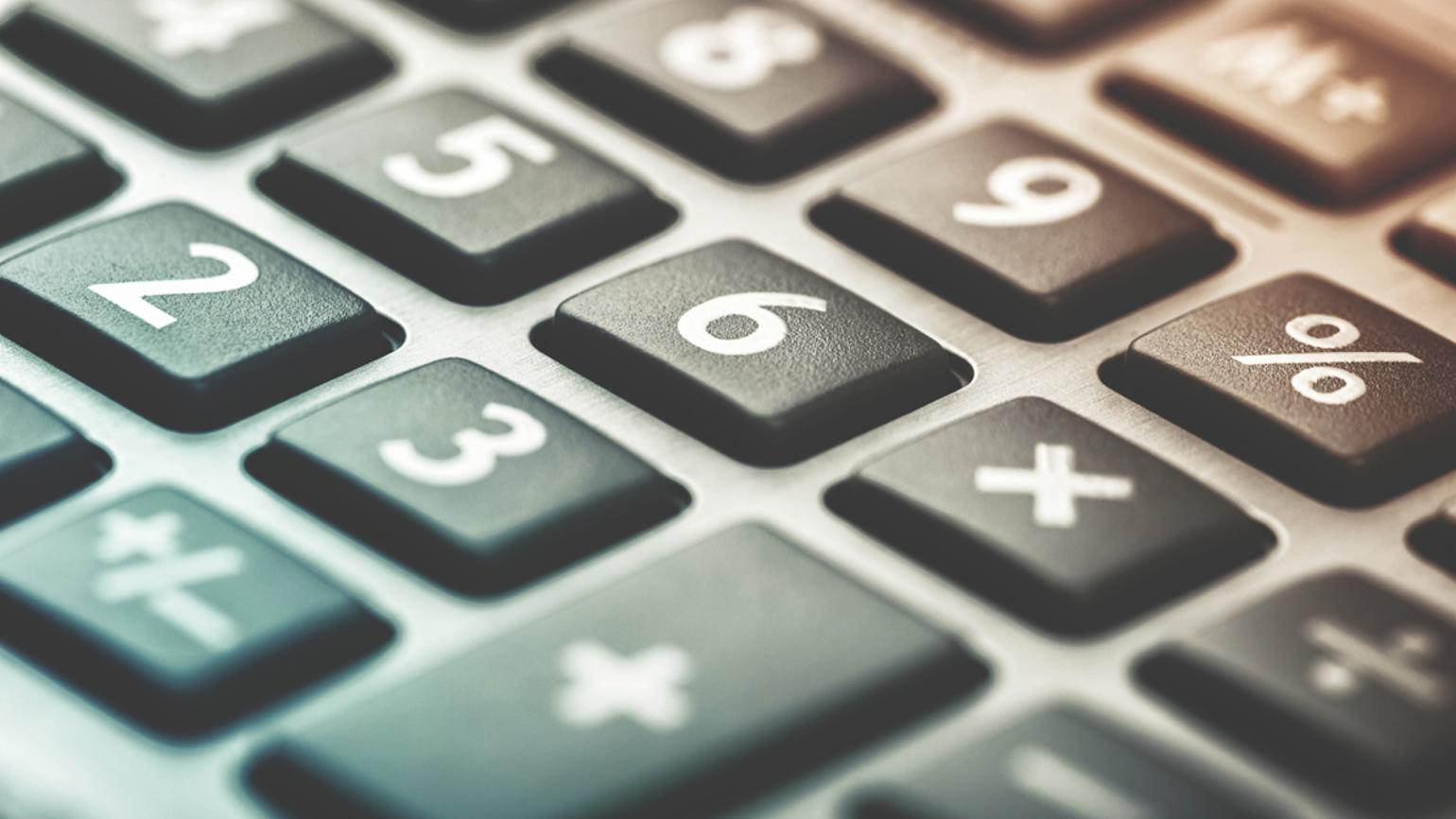 Bilde av tall på en kalkulator.