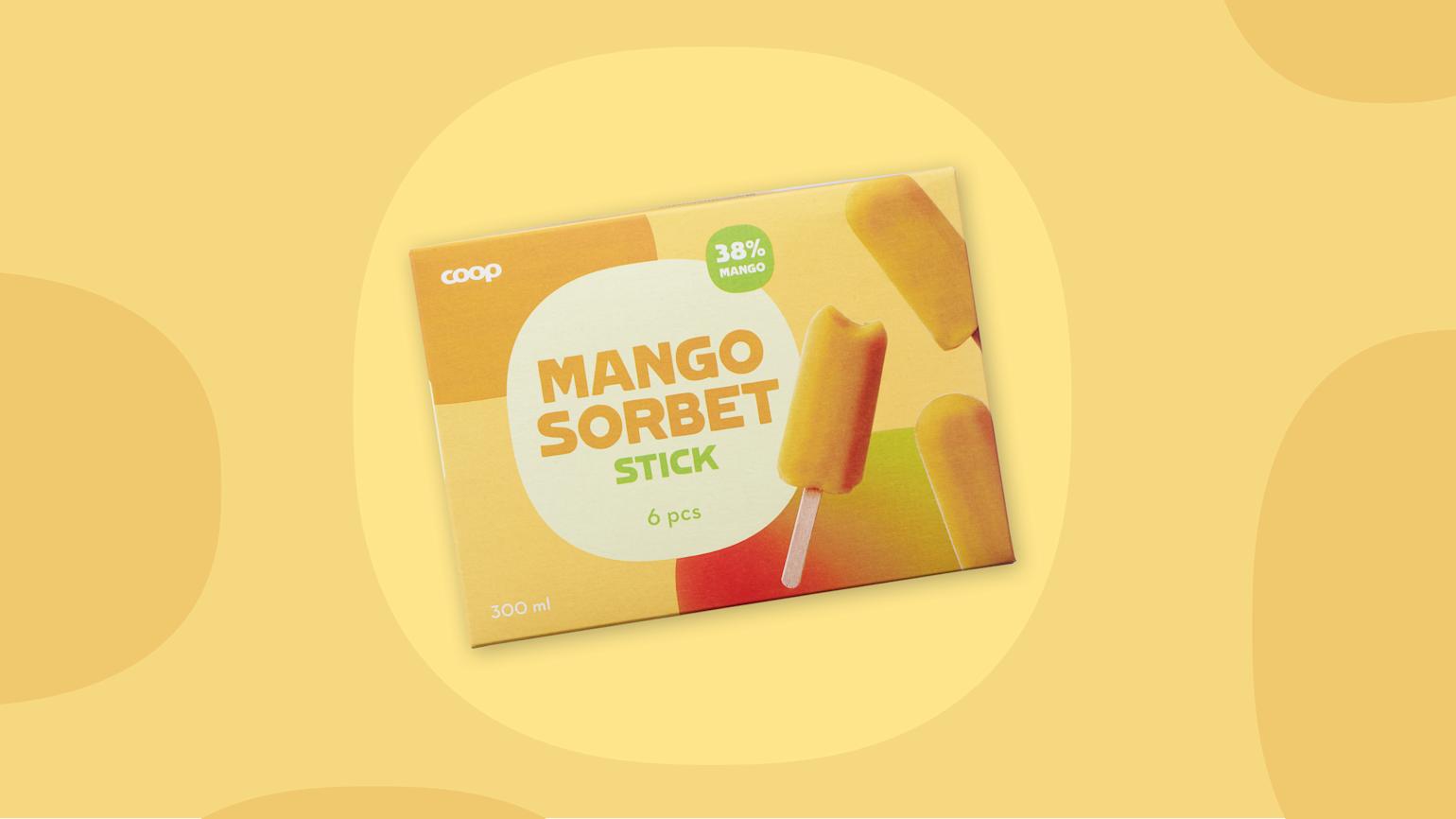 Mango sorbet stick 6pk