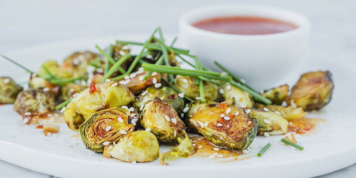Glasert rosenkål med sweet chili
