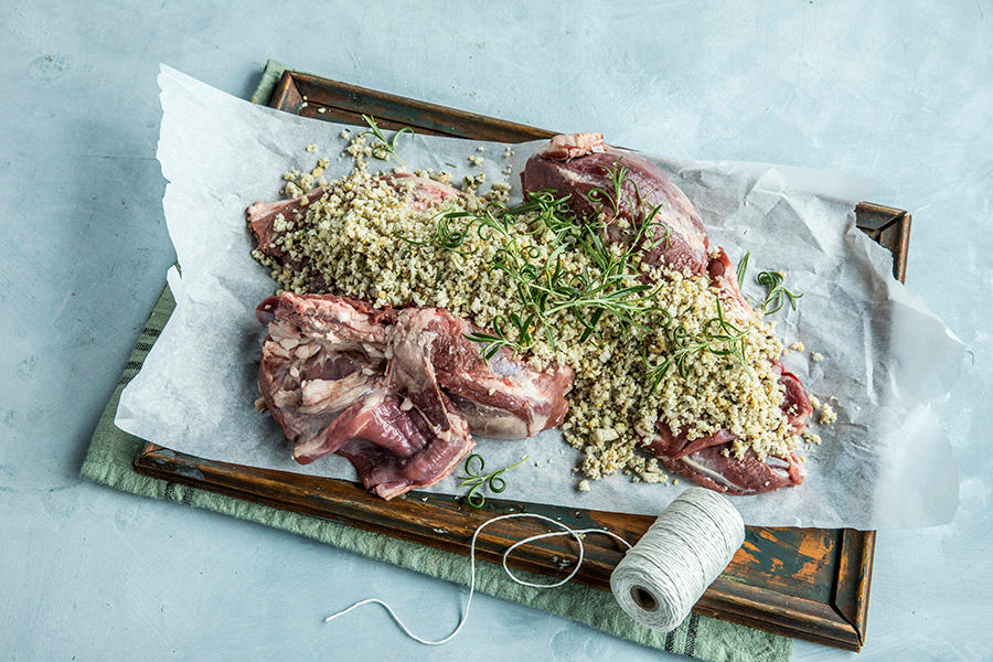 Fordel fyllet over lammelåret.