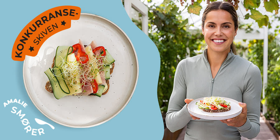 Amalie viser smilende frem konkurranseskiven sin