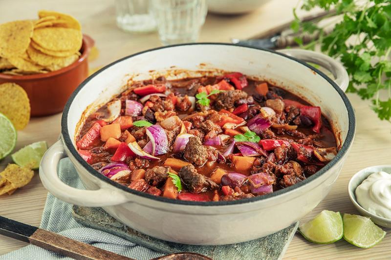Fyldig chili con carne