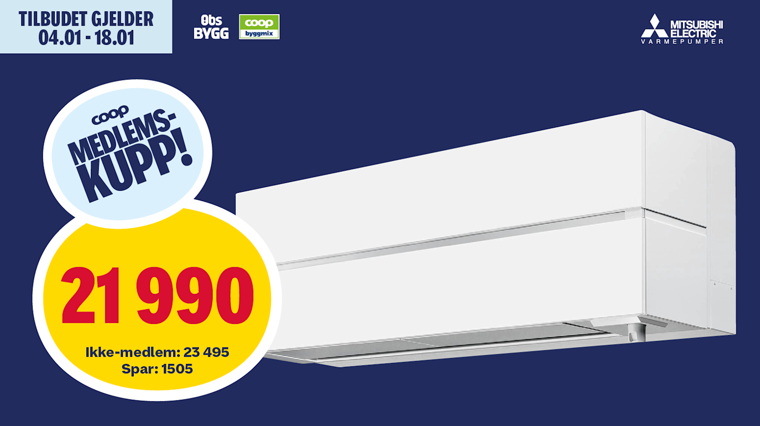 Mitsubishi Kaiteki 6300 varmepumpe