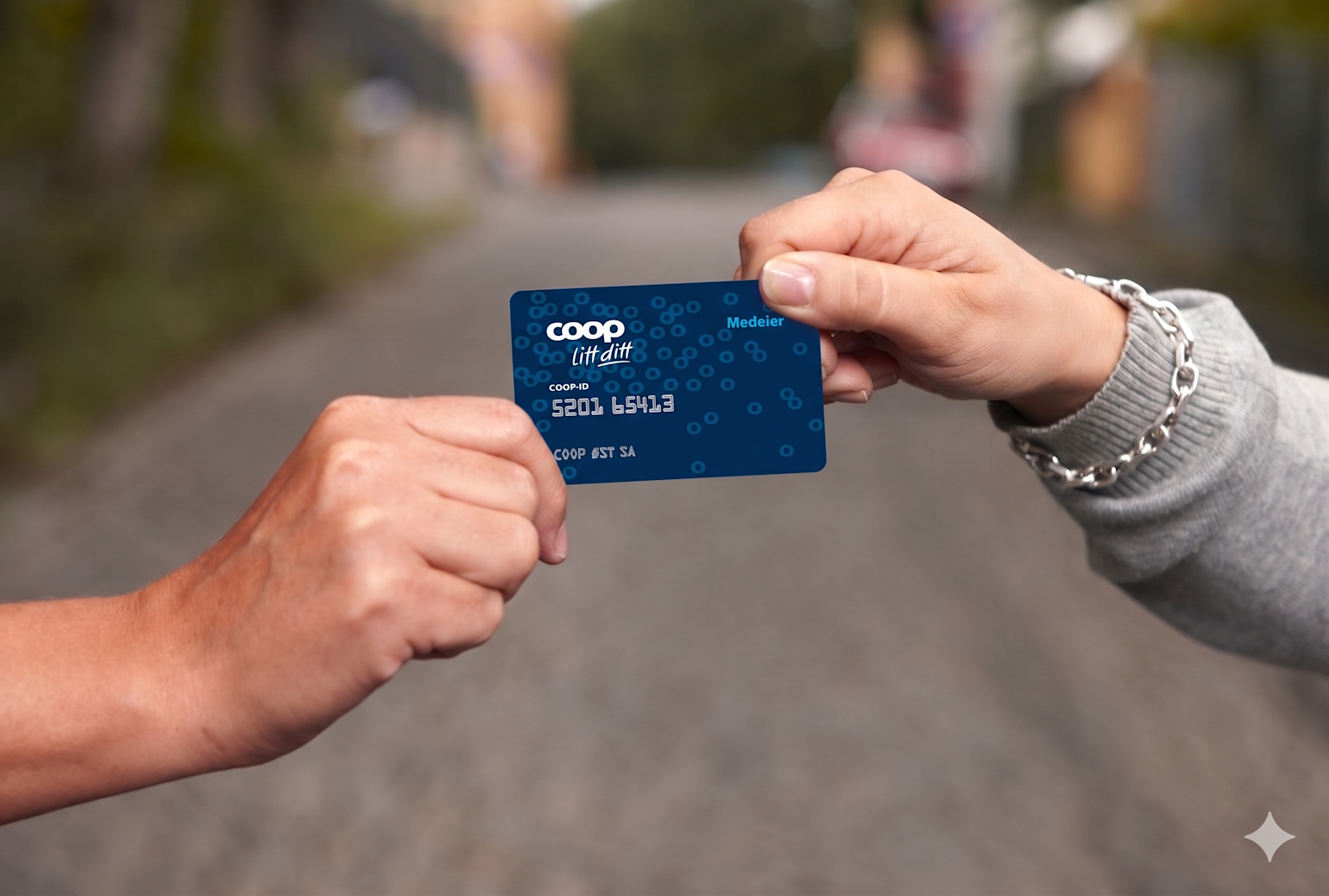 Hender holder medlemskort