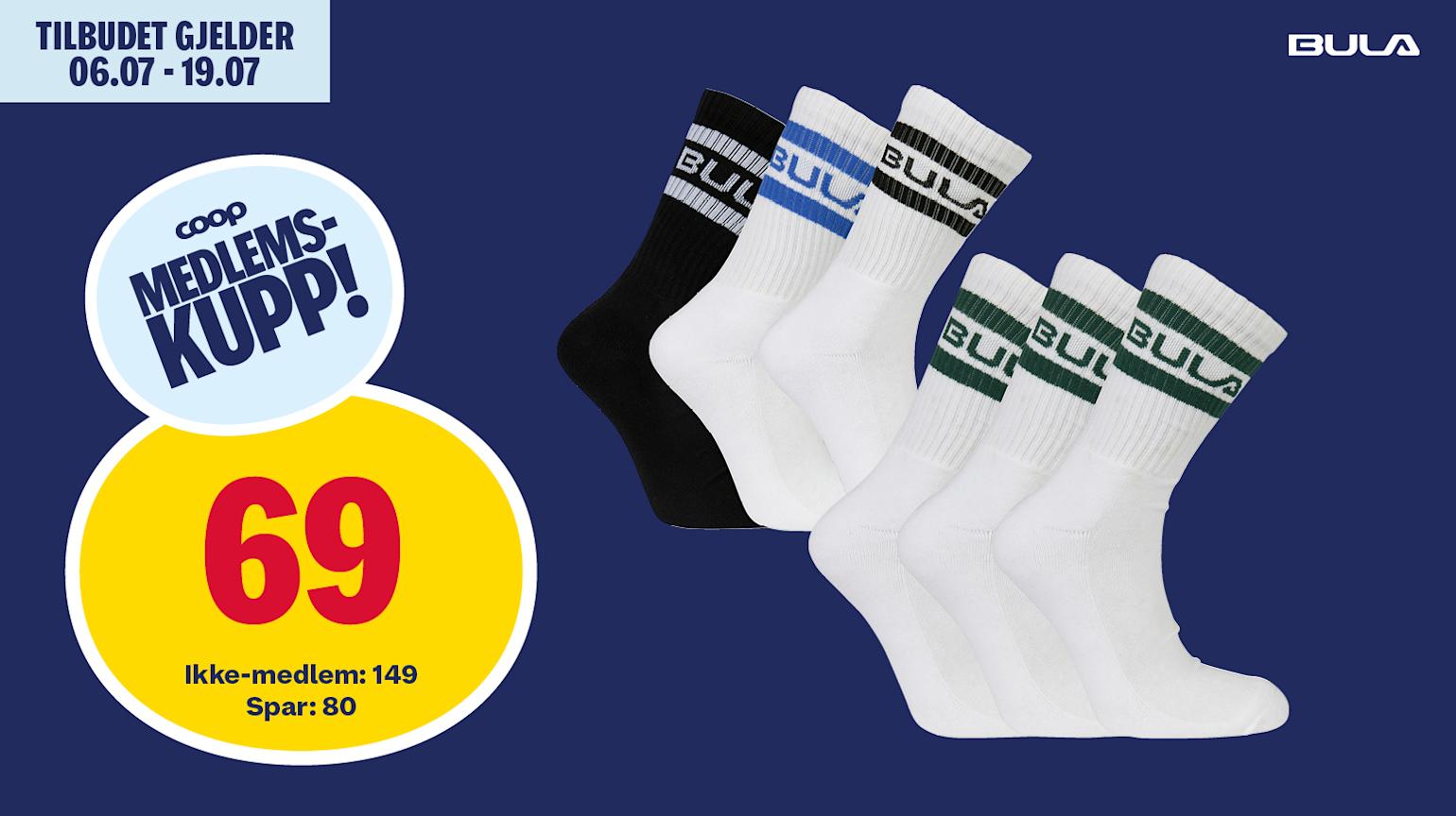 Bula Socks Off! tennissokker 3-pk herre