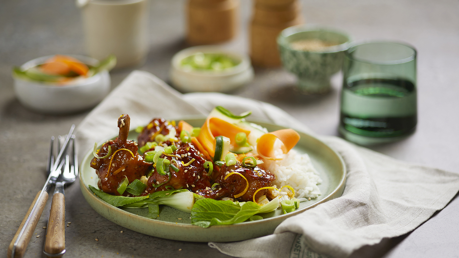 Sticky kylling med asiatisk glaze
