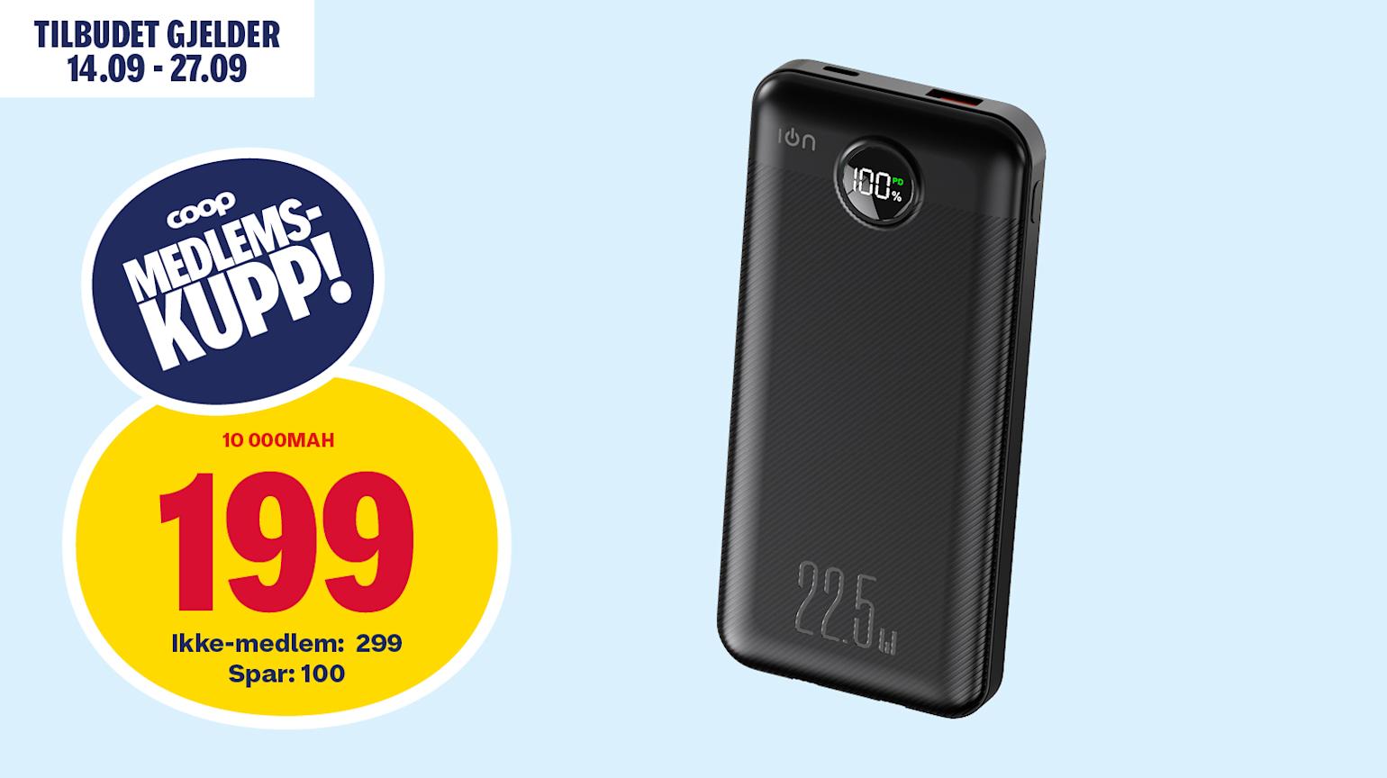 ION Powerbank 10 000 mAh 22,5 W