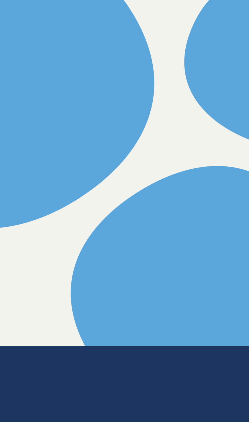 Todelt bilde med blå sirker.