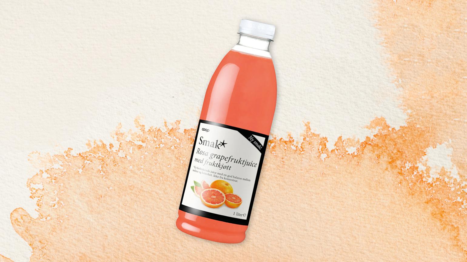 Smak Rosa grapefruktjuice med fruktkjøtt Hero