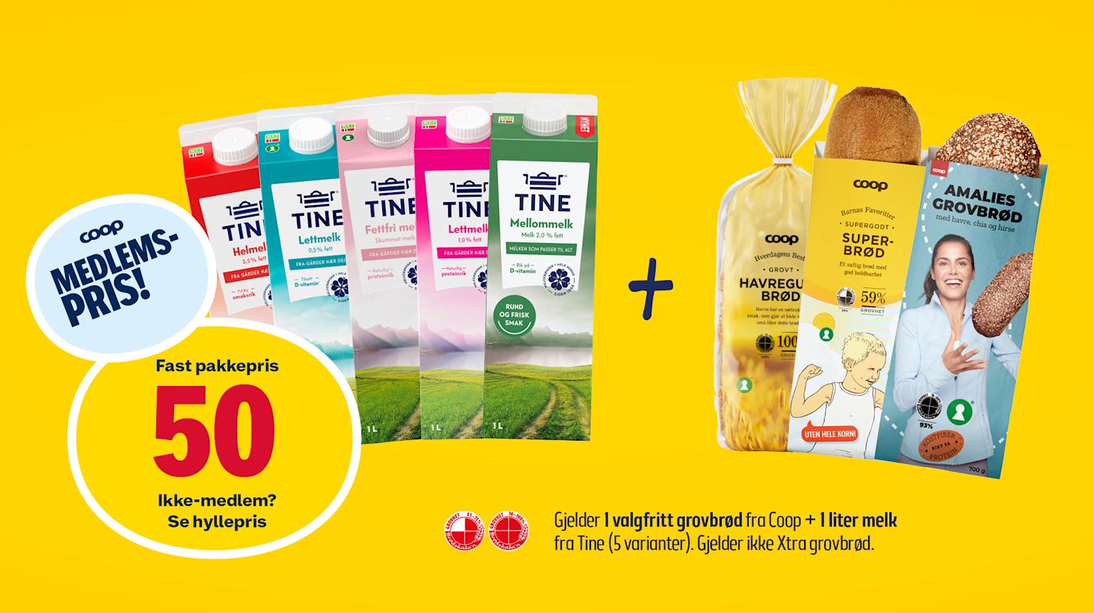 Prix Melk & Brød tilbud