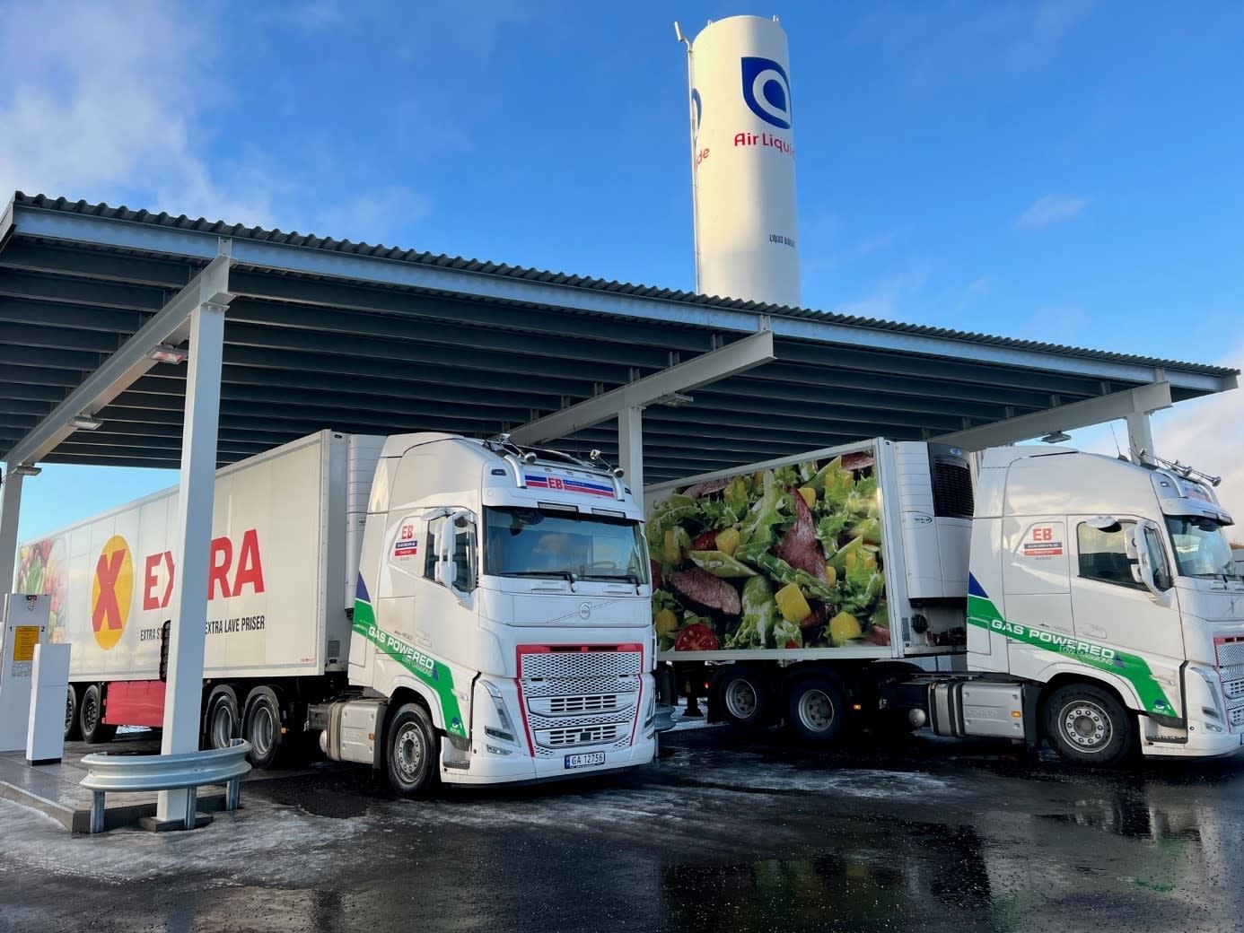 Også på Coop sitt hovedlager på Gardermoen fylles det nå biogass