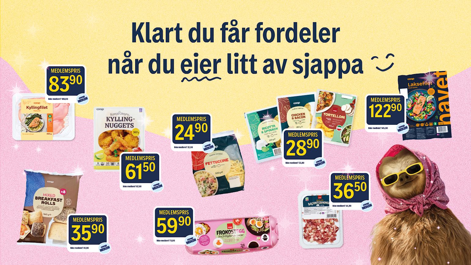 Lavere medlemspriser på 100 hverdagsvarer hos Coop Prix.