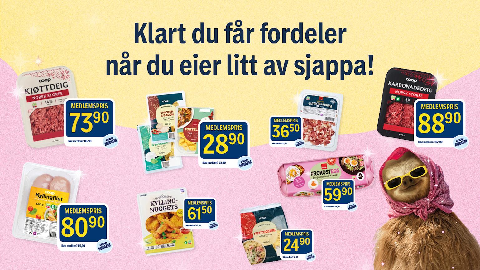 Lavere medlemspriser på 100 hverdagsvarer hos Coop Prix.