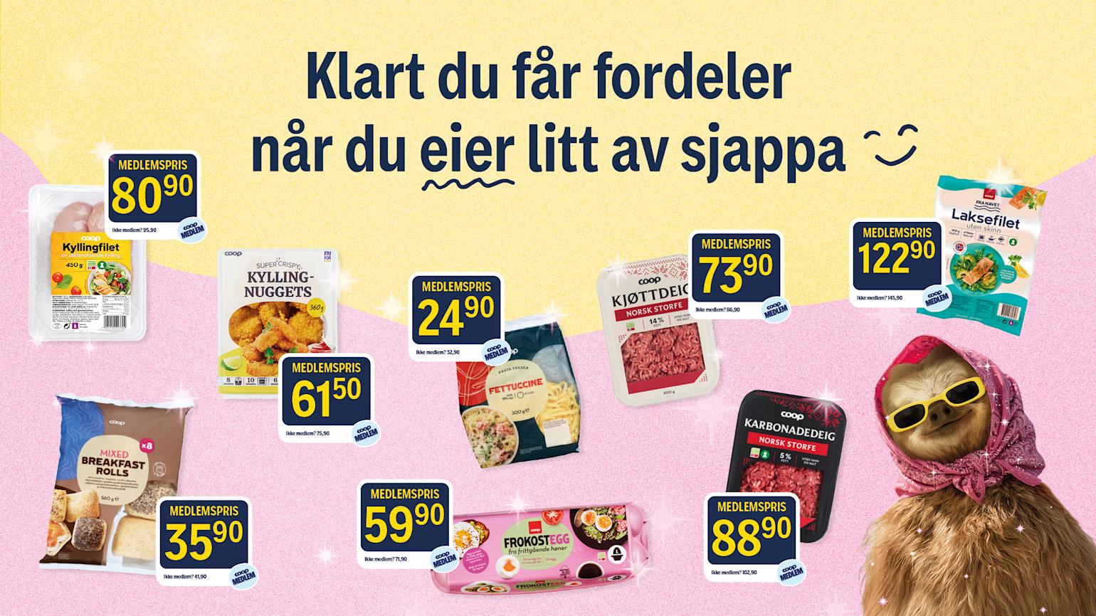 Lavere medlemspriser på 100 hverdagsvarer hos Coop Prix.
