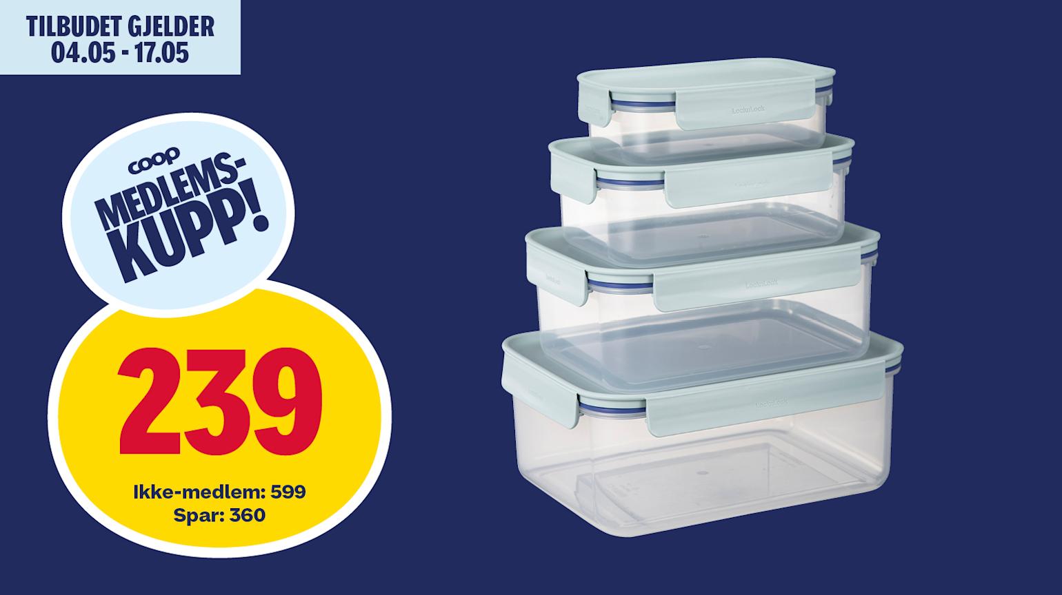 LocknLock Fresh Oppbevaringsboks 4pk