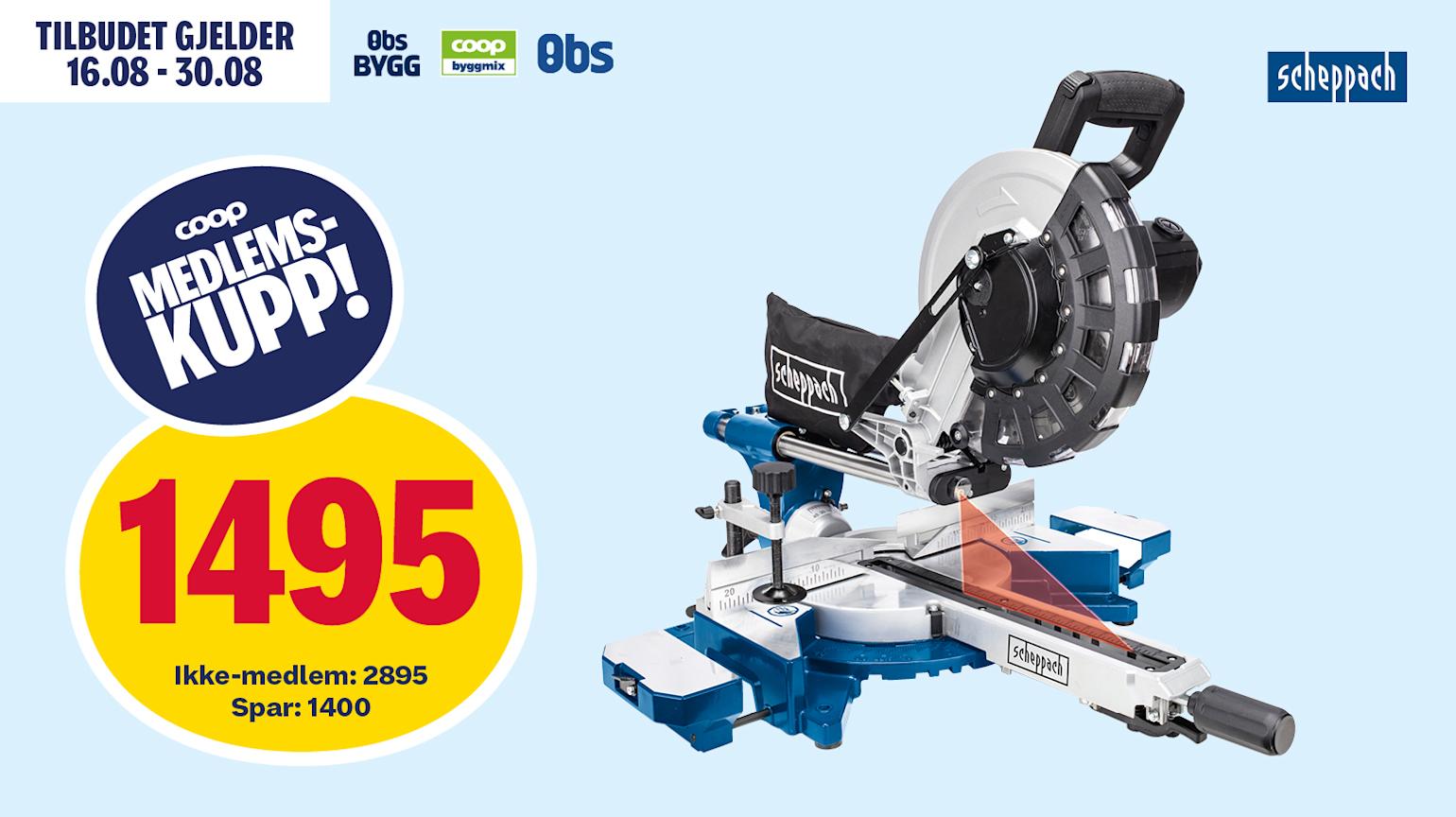 Scheppach HM254 2000 W kapp- og gjærsag