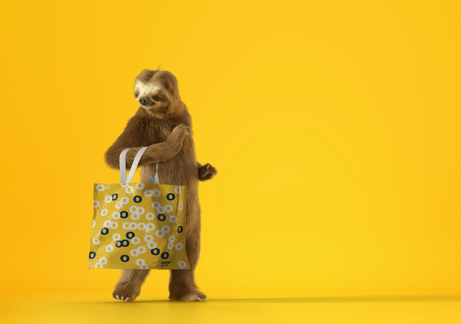 Dovendyret med handlenett