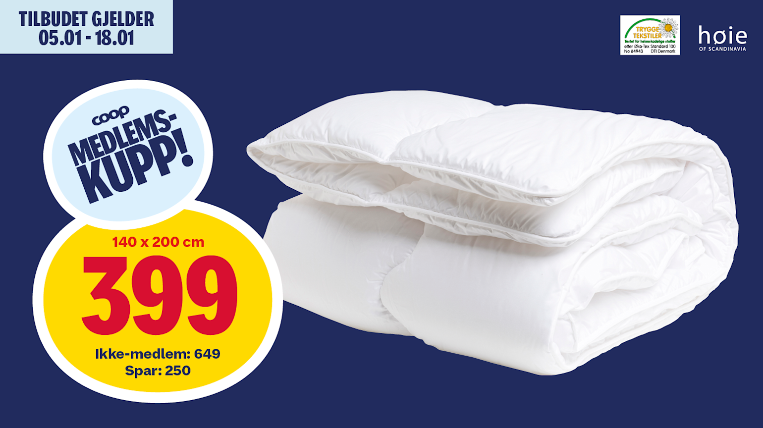 Høie Røros fiberdyne varm