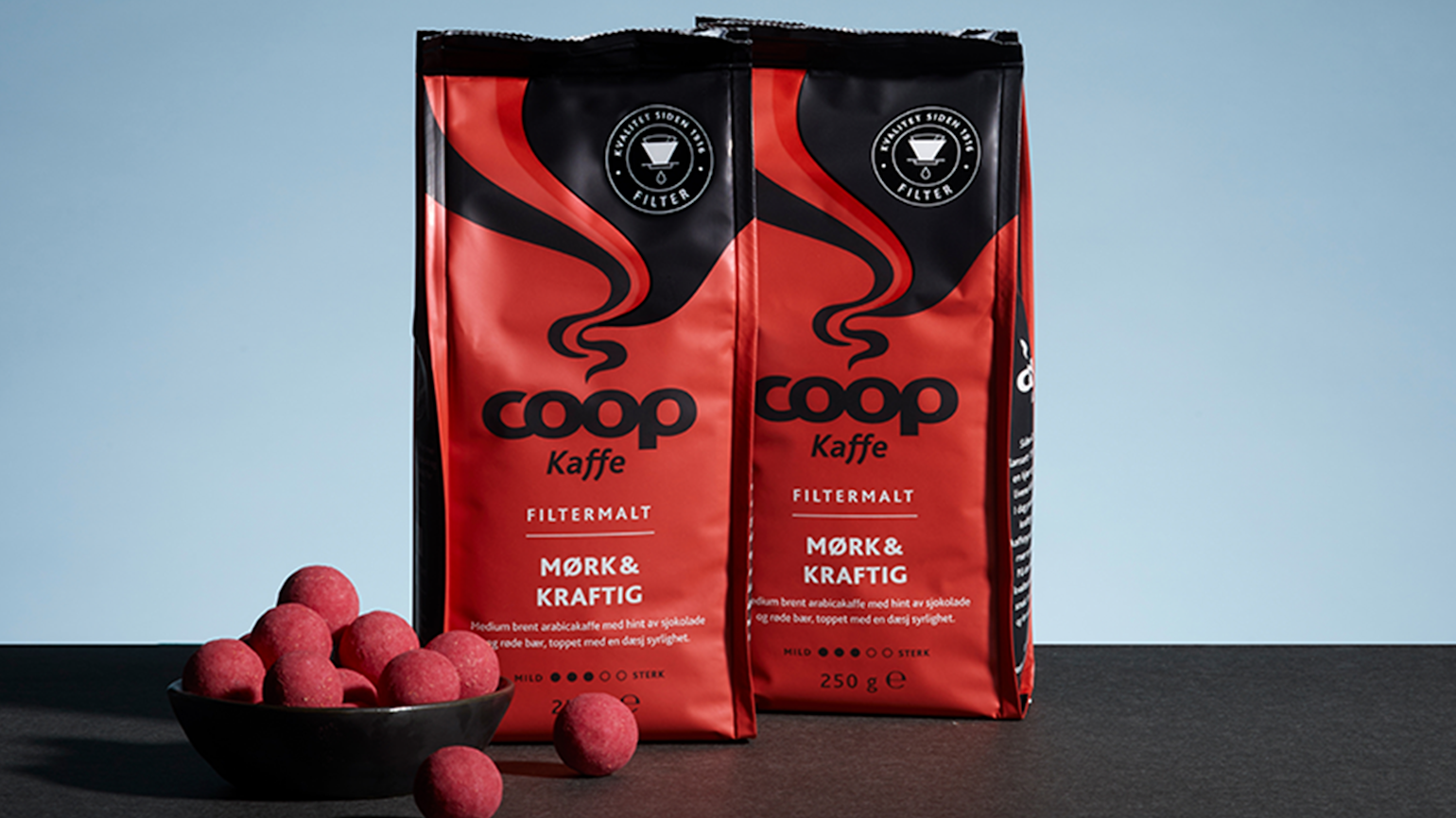 coop kaffe rød mørk kraftig