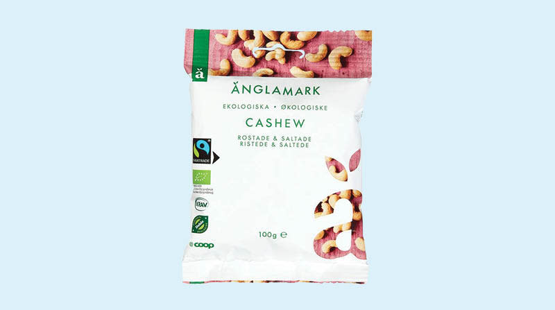 Bærekraft Et ansvarlig Coop Sammen om nøtteknekking - blå bakgrunn