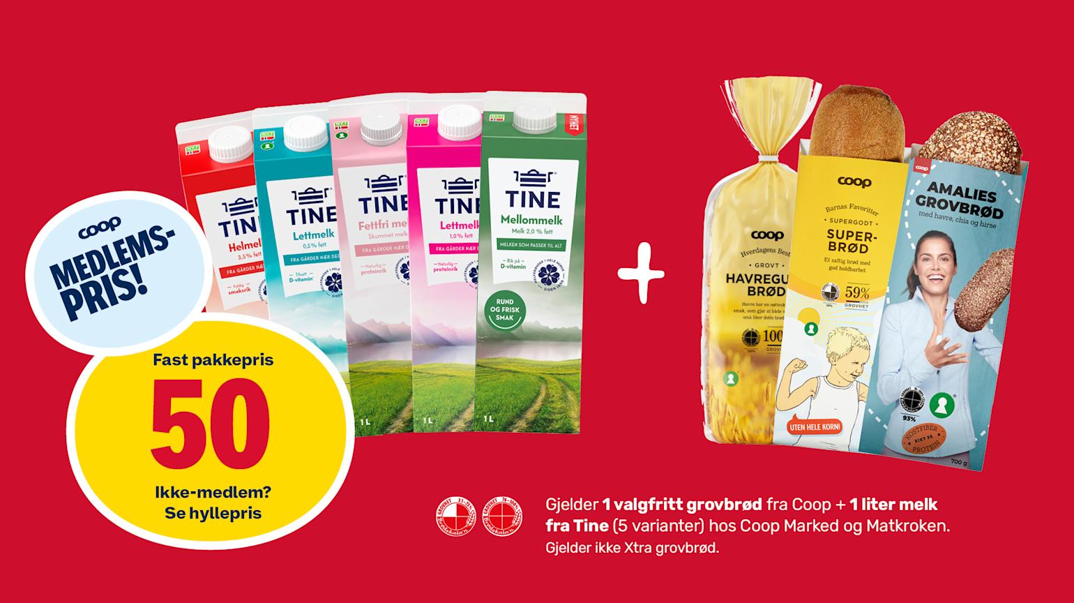 Coop Marked og Matkroken Melk & Brød tilbud