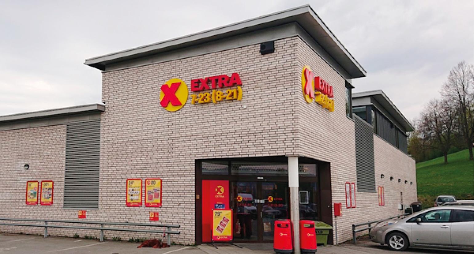 En mursetins-Extra butikk.