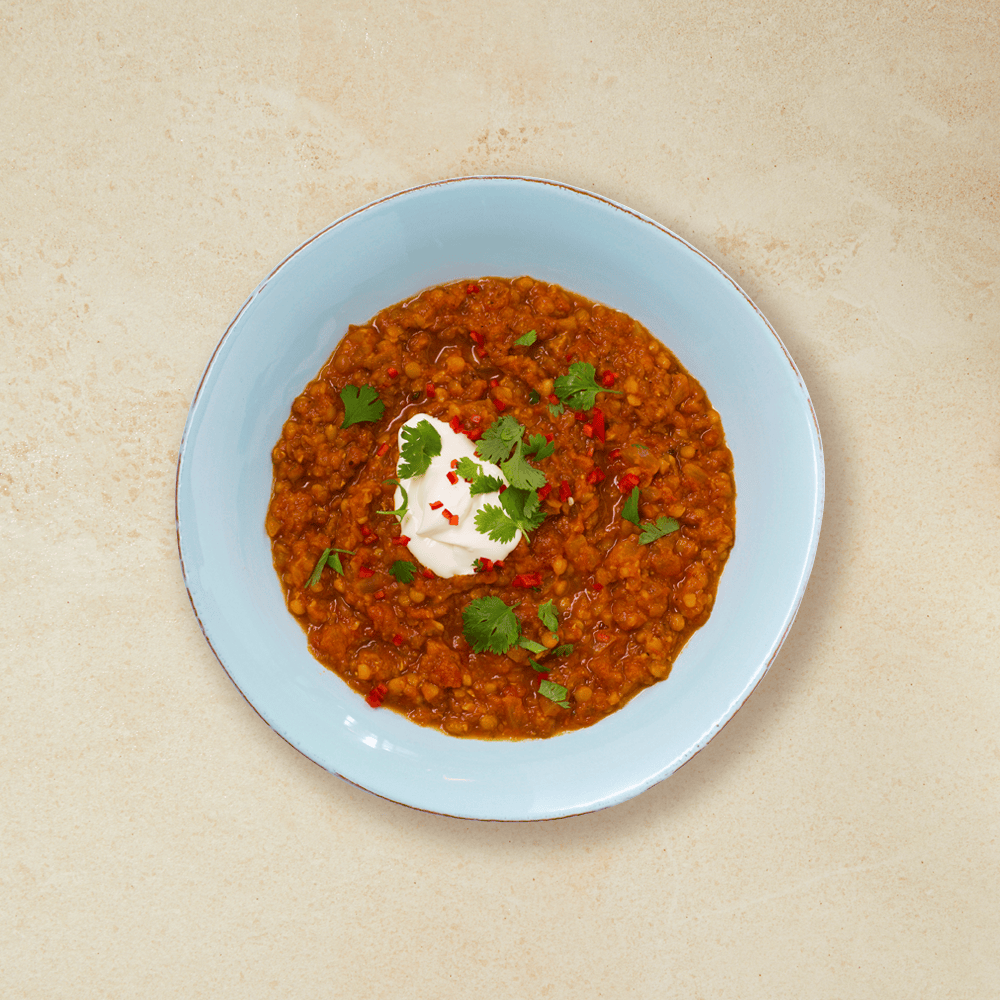 Rød linsesuppe med chili