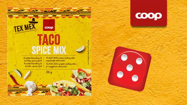 Coop taco spice mix fikk terningkast 5!