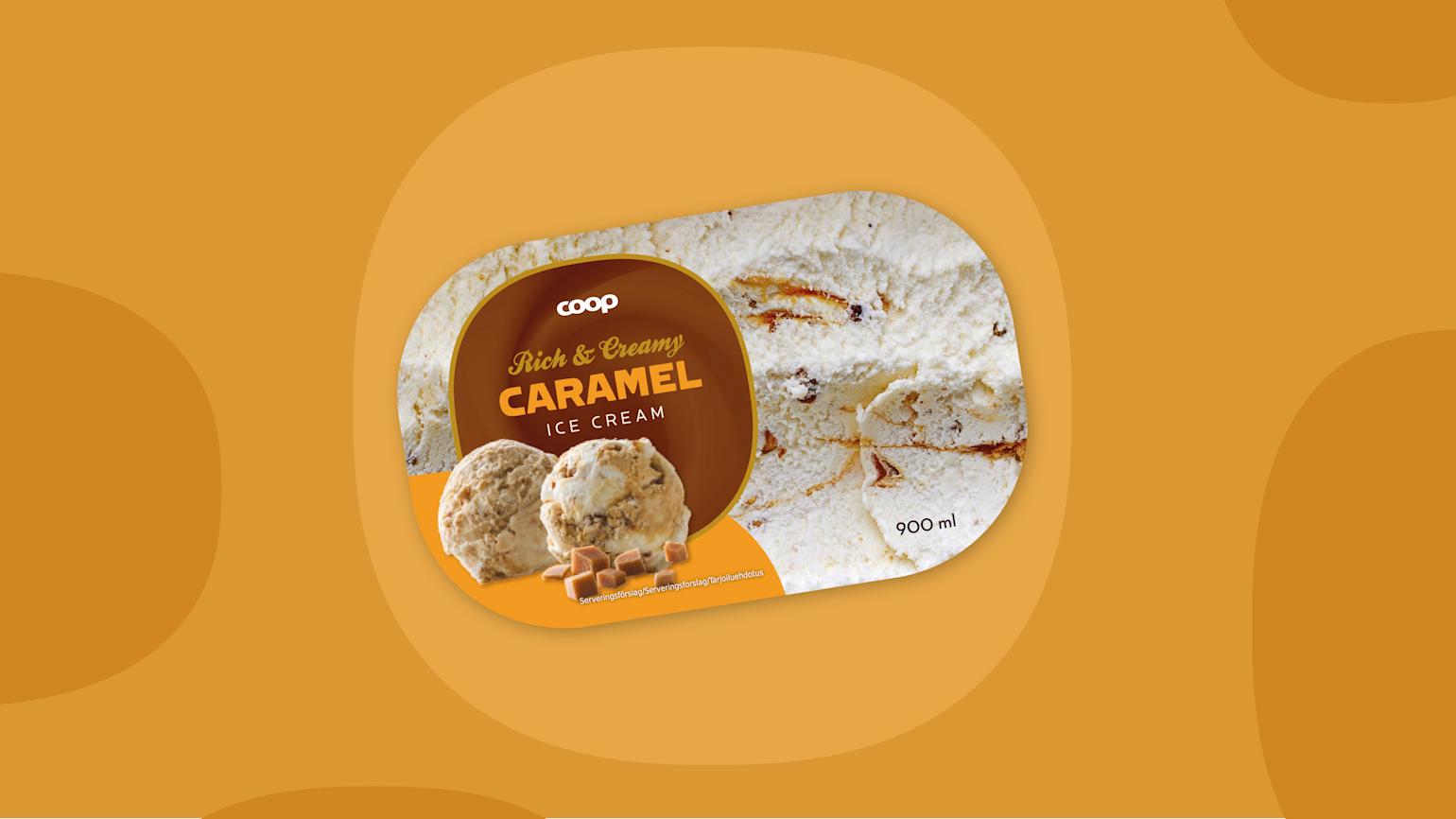 Coop caramel is 900ml 