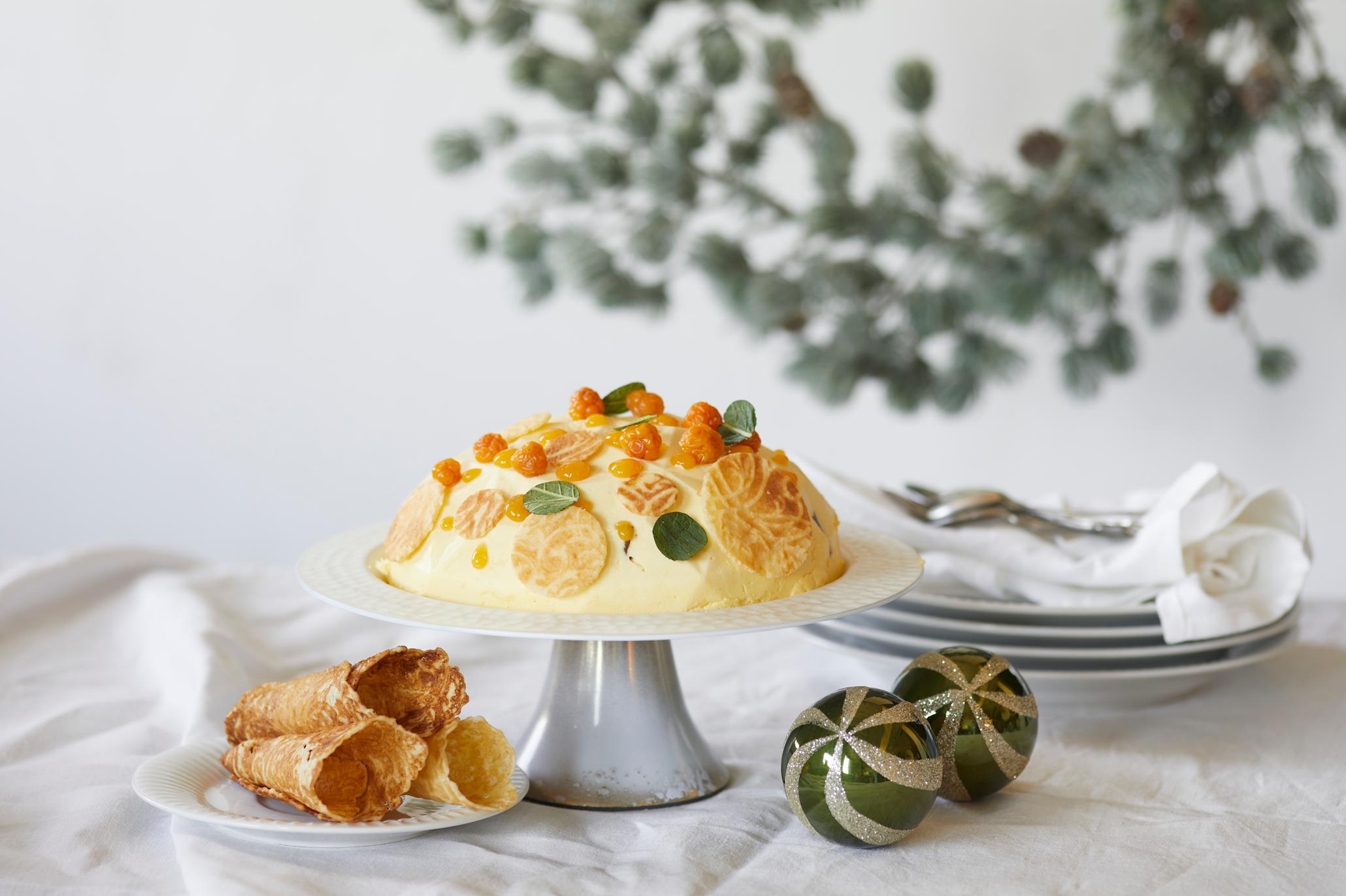 multeparfait med krumkakechips