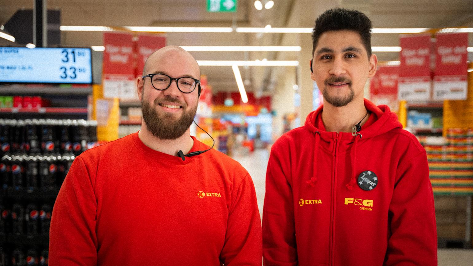 Bilde av kasser i en Extra butikk