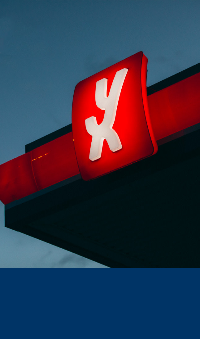 Bilde av skilt på YX-stasjon