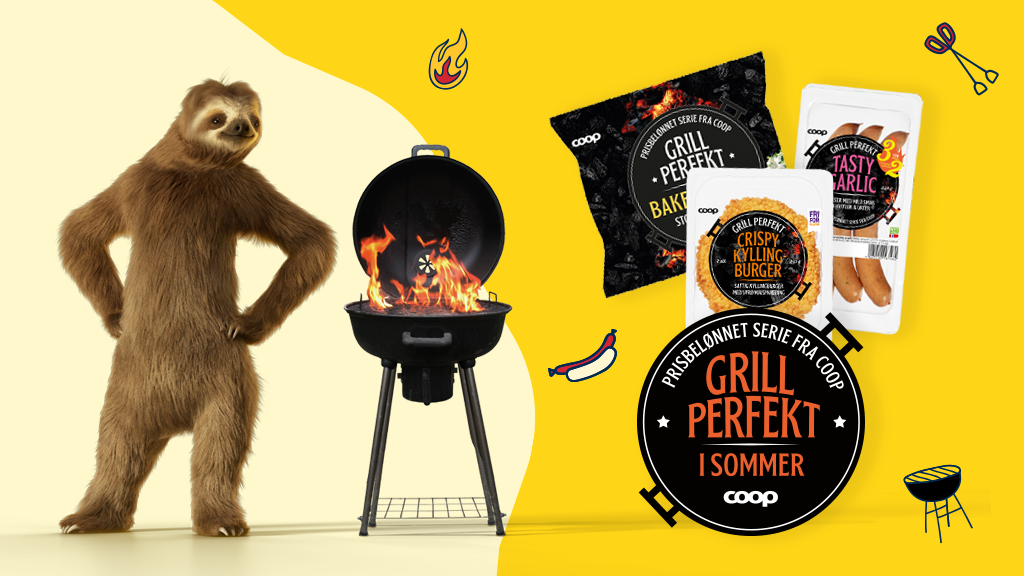 Dovendyret med grill og Grill Perfekt produkter
