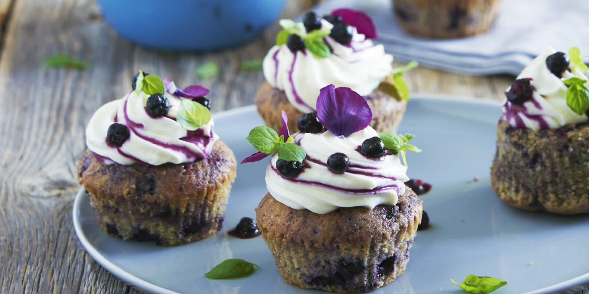 Blåbærmuffins med havregryn og quinoa
