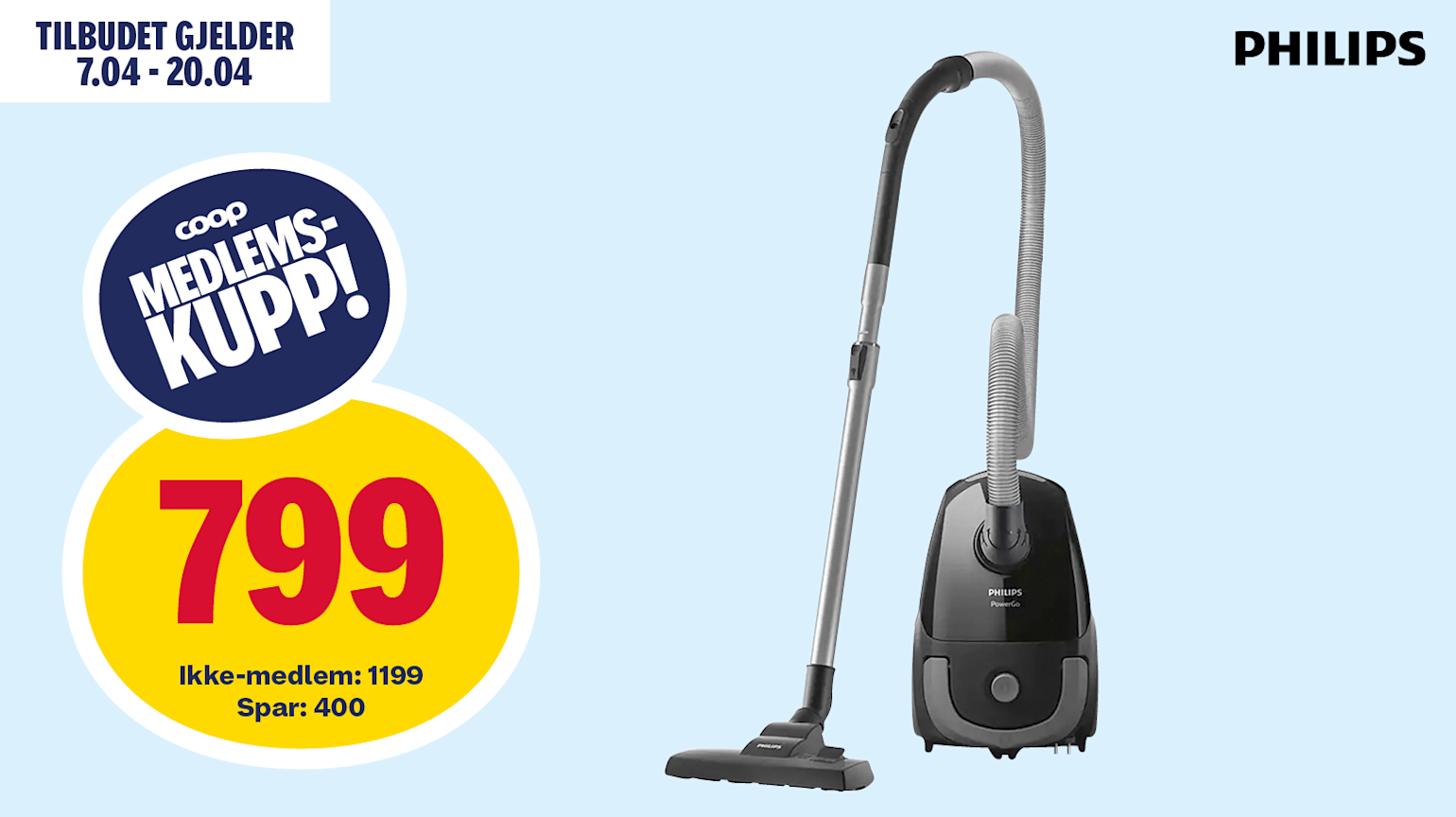 Philips PowerGo FC8241/09 støvsuger