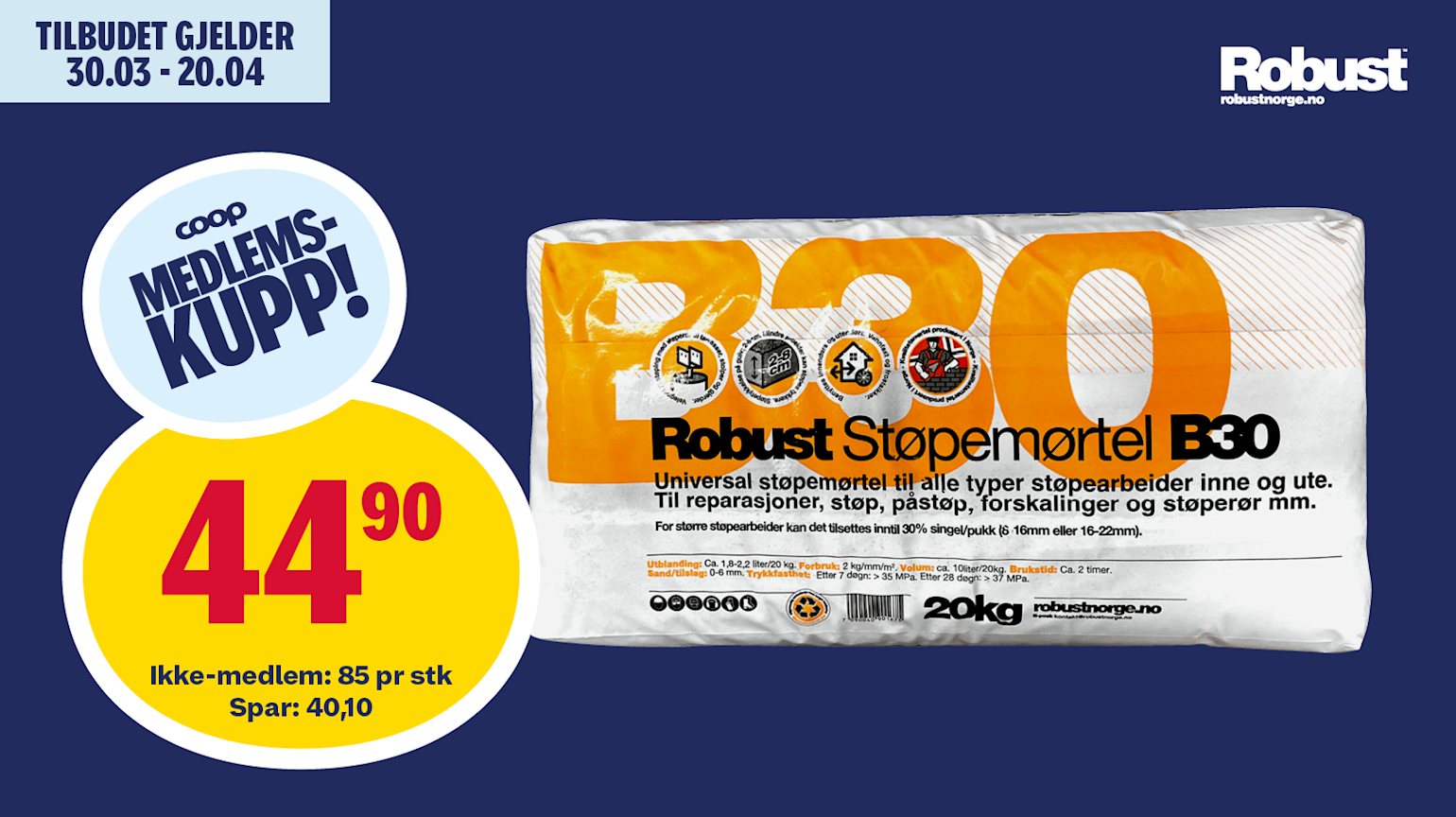 Robust Støpemørtel B30