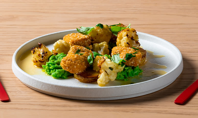 Vegetarnuggets med ovnsbakt blomkål