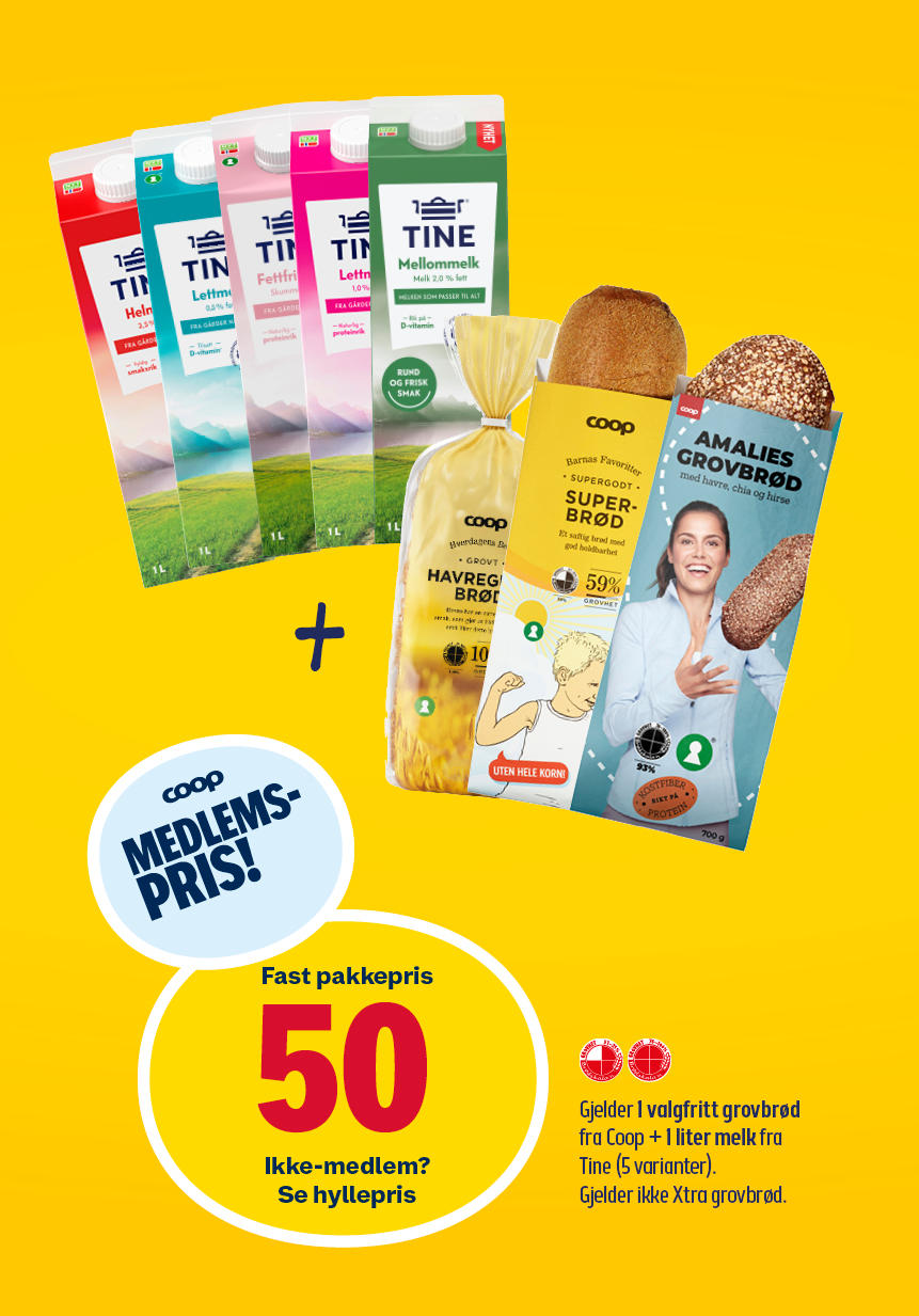 Prix melk og brød