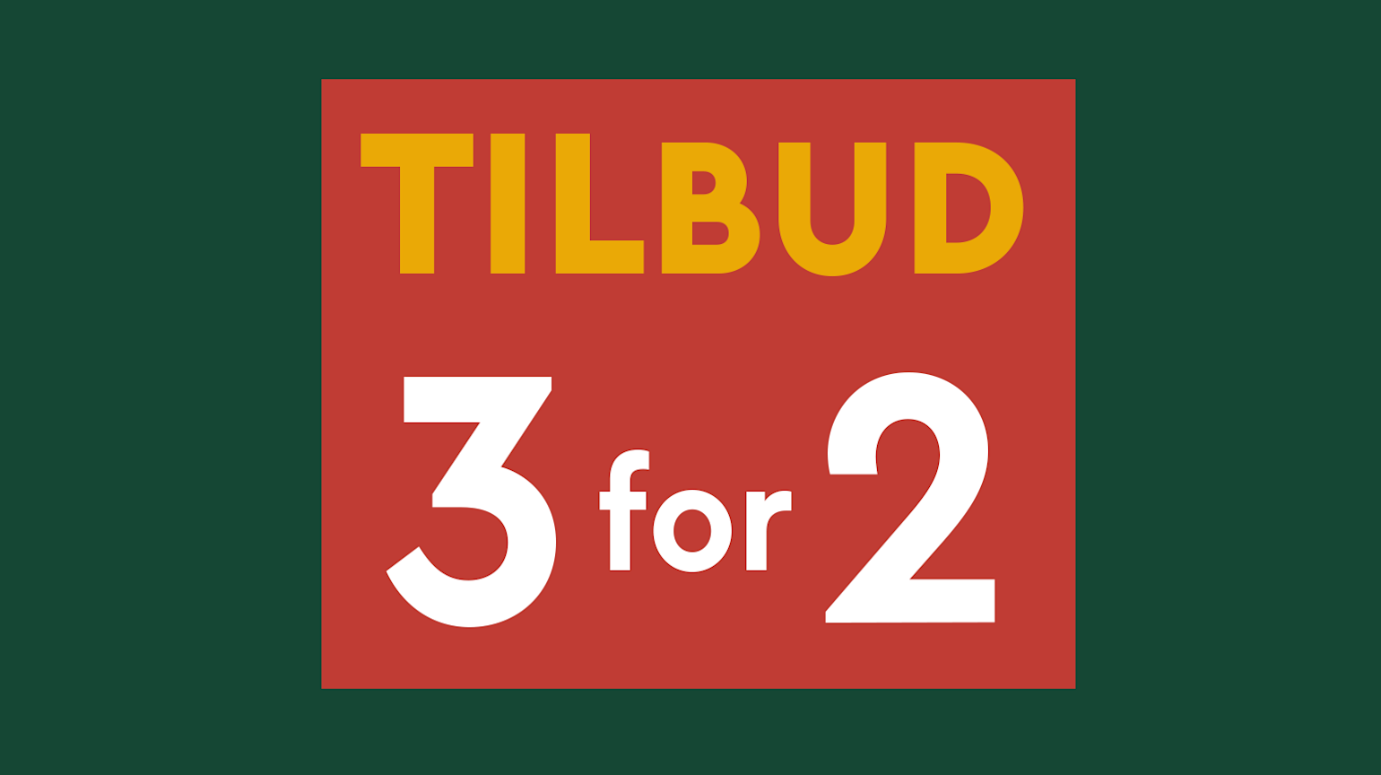 Rødt emblem med faste tilbud