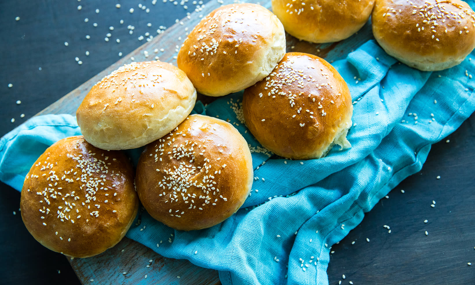 Myke og luftige hamburgerbrød