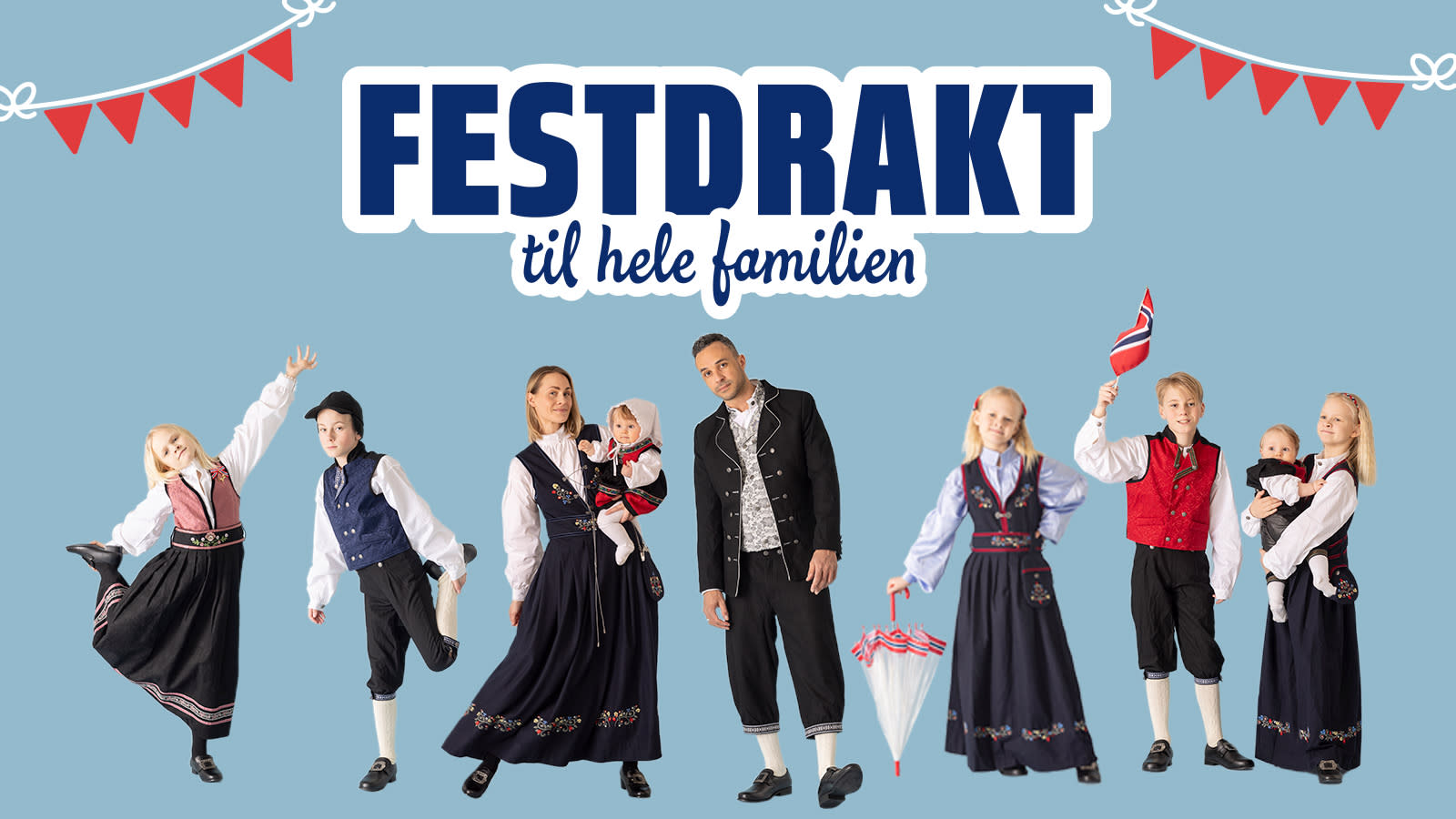 Flere personer i 17. mai festdrakter.
