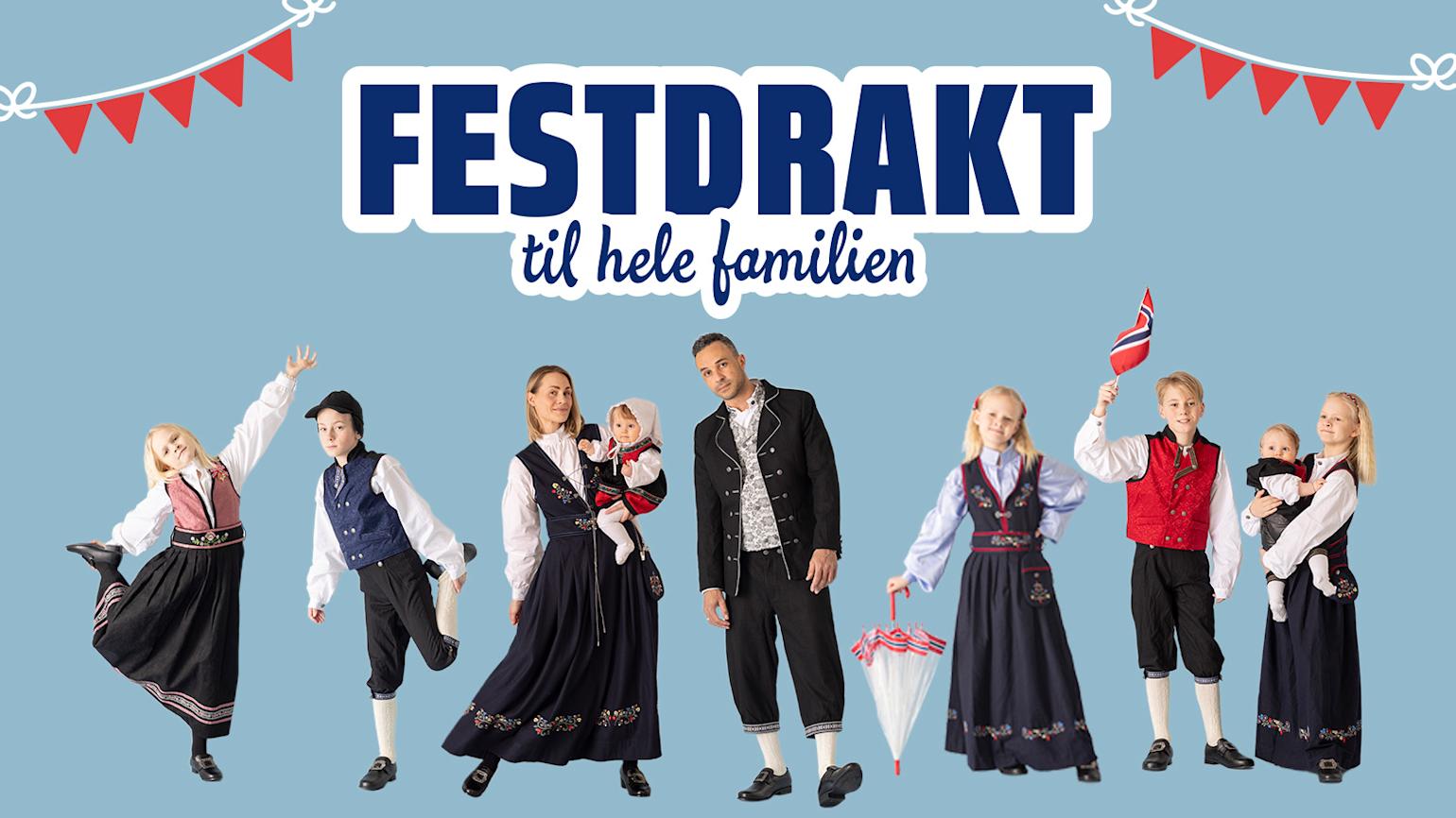Flere personer i 17. mai festdrakter.