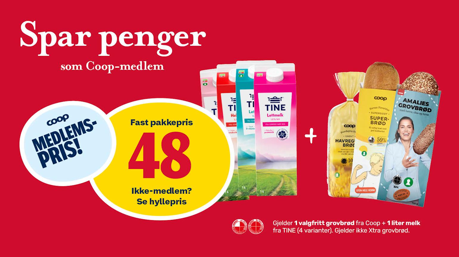 Coop Marked og Matkroken Melk & Brød tilbud