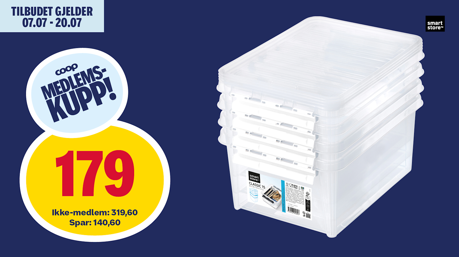Smartstore™ Classic 15 oppbevaringsboks 4 pk.