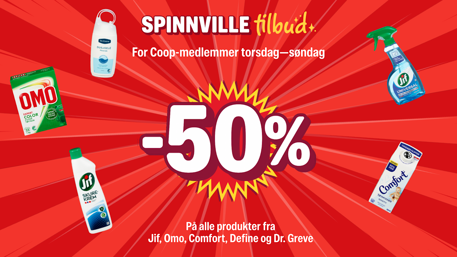 Spinnville tilbud på Orkla produkter