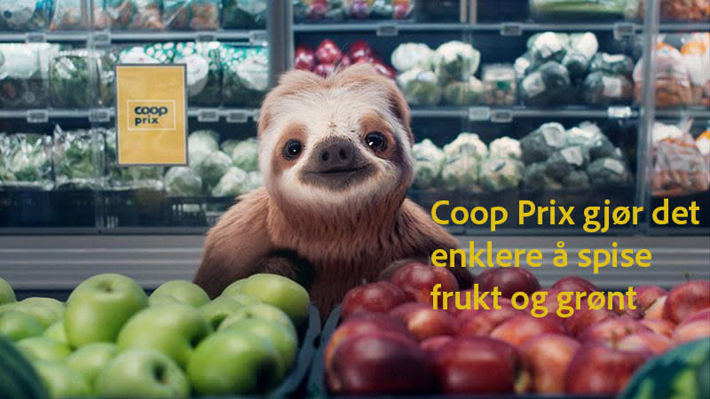 Dovendyret står og smiler i F&G med tekst