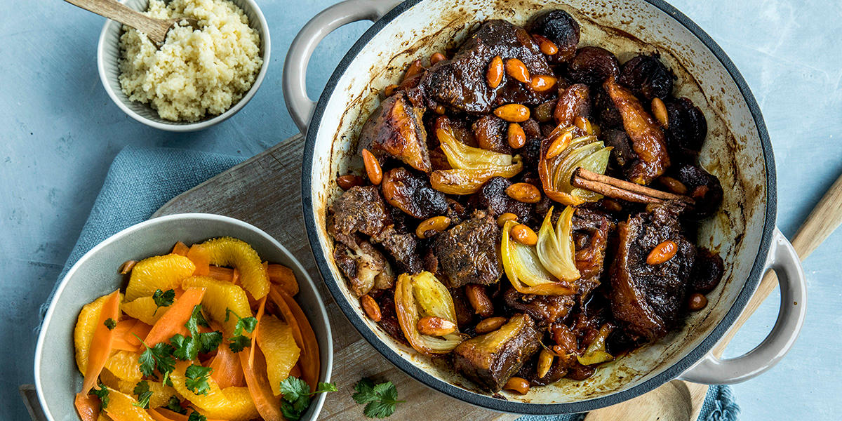 Marokkansk lammegryte med appelsinsalat